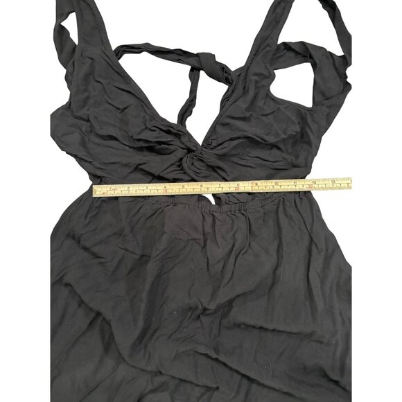 ASOS Black Sleeveless Mini Dress With Front Knot Detail Open Back Womens Size 8 - Picture 6 of 8